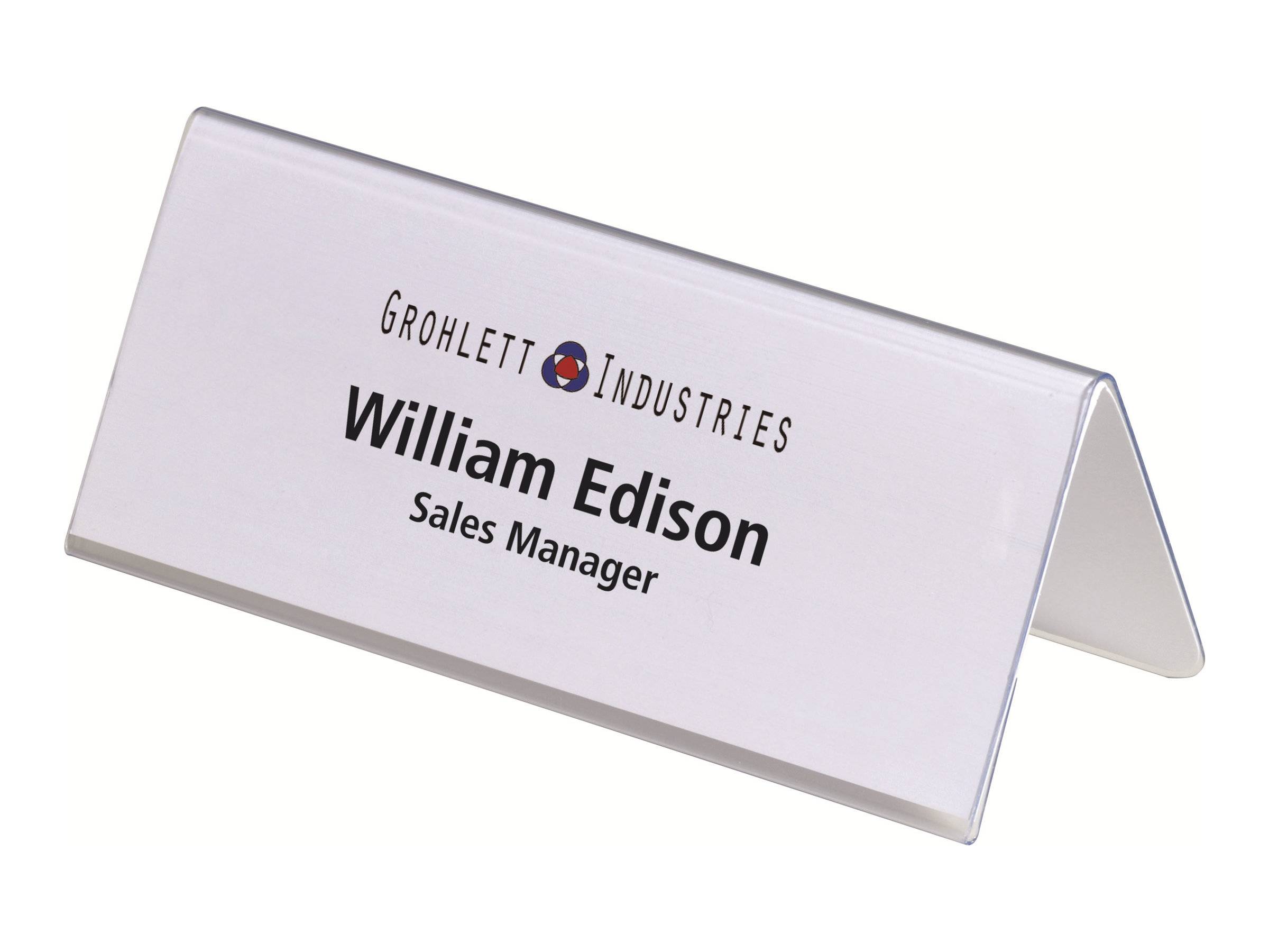 DURABLE - Schildhalterung - Desktop - für 122 x 150 mm, 61 x 150 mm - doppelseitig - durchsichtig (Packung mit 25)