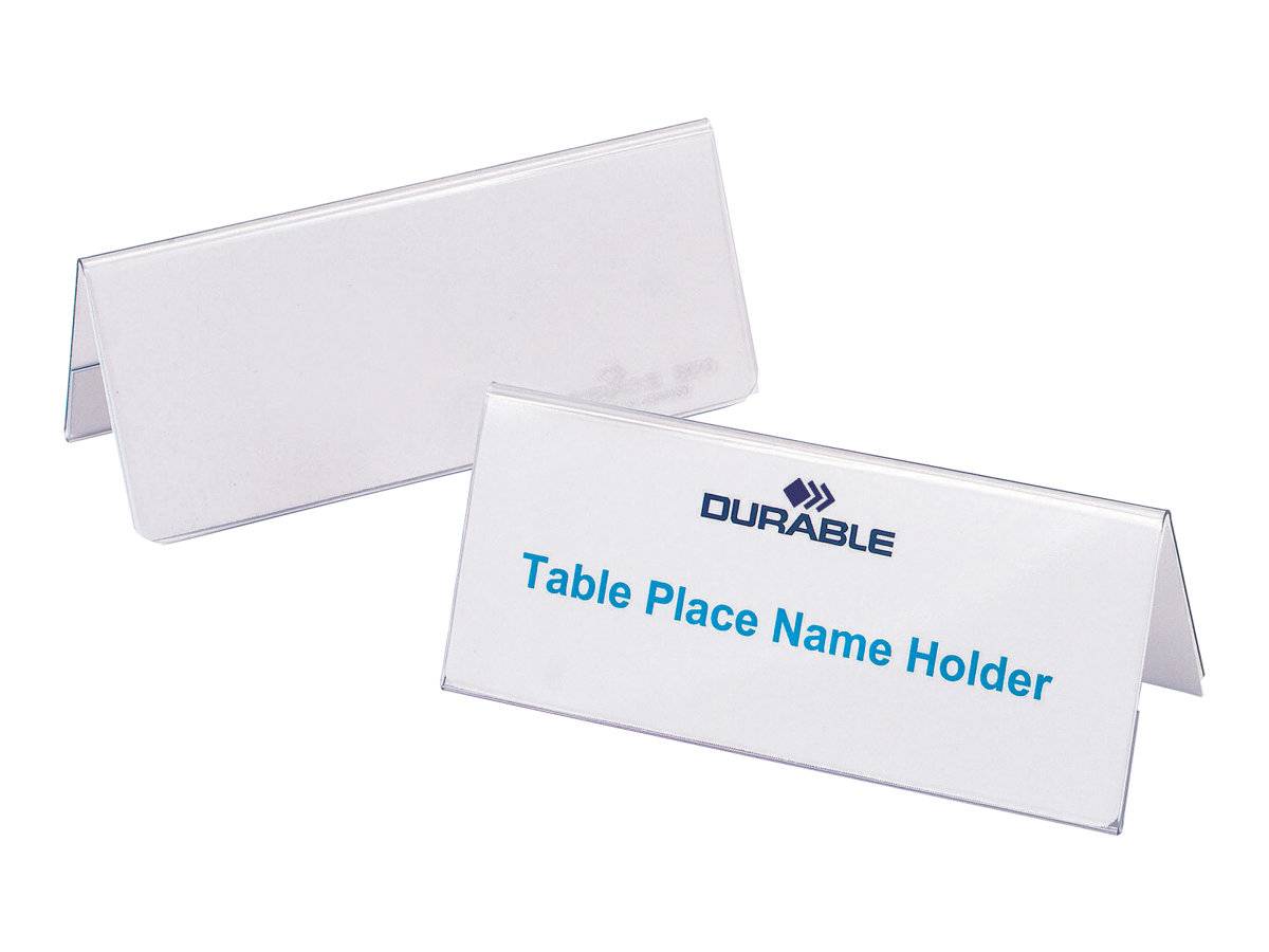 DURABLE - Schildhalterung - Desktop - für 122 x 150 mm, 61 x 150 mm - doppelseitig - durchsichtig (Packung mit 25)