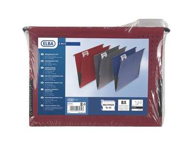 ELBA chic ULTIMATE - Hängeregister - für A4 - Kapazität: 330 Blätter - Rot (Packung mit 5)