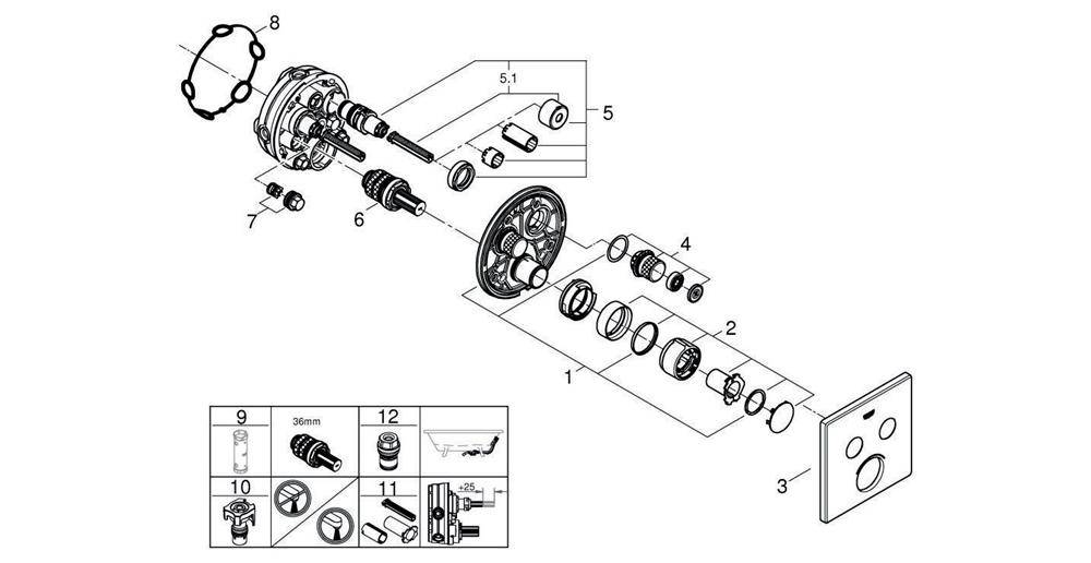 GROHE UP-Mischer SMARTCONTROL m 2 ASV chr chrom