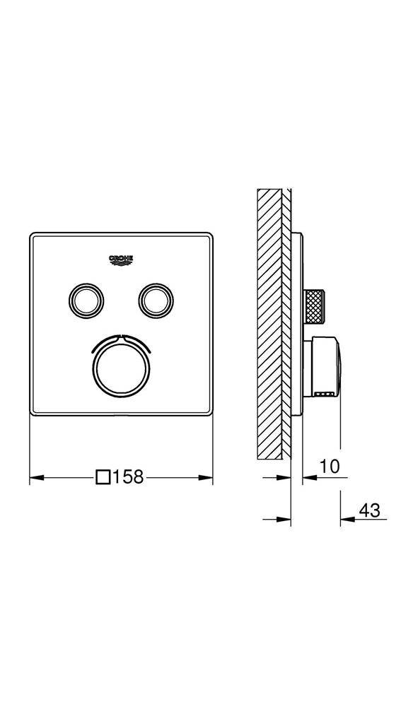 GROHE UP-Mischer SMARTCONTROL m 2 ASV chr chrom