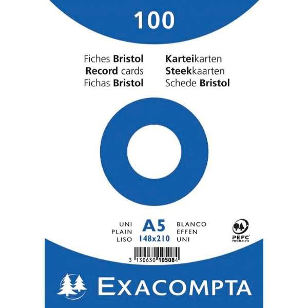 Karteikarte 10508E DIN A5 blanko weiß 100 Stück