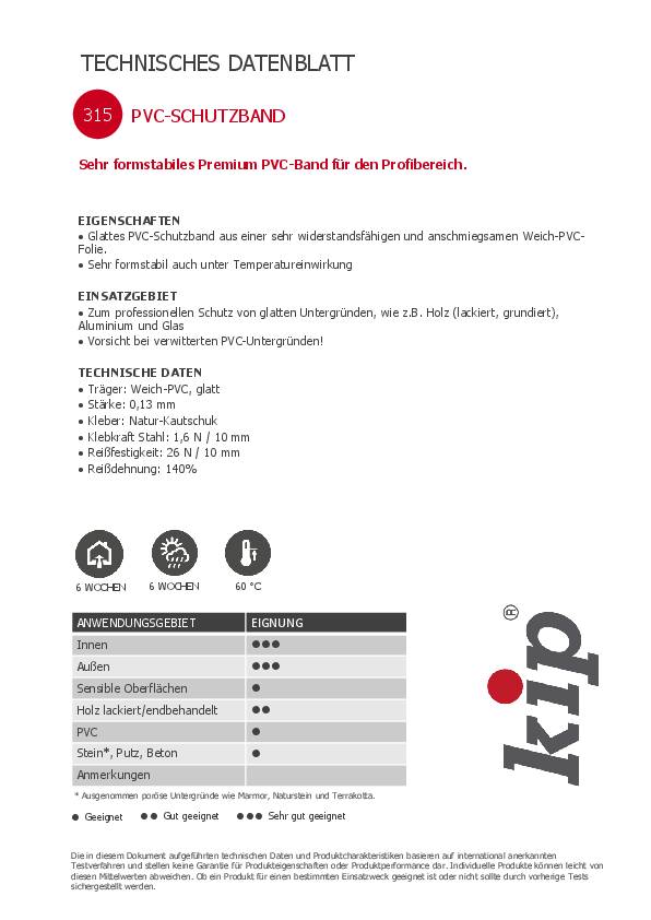PVC Schutzband 3815 weiß L.33m B.50mm Rl.KIP