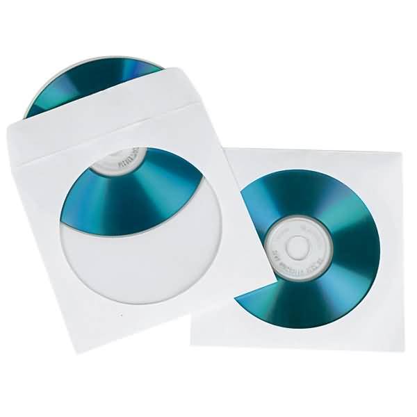 CD/DVD Hülle 03750 mit Fenster Papier weiß 100 Stück