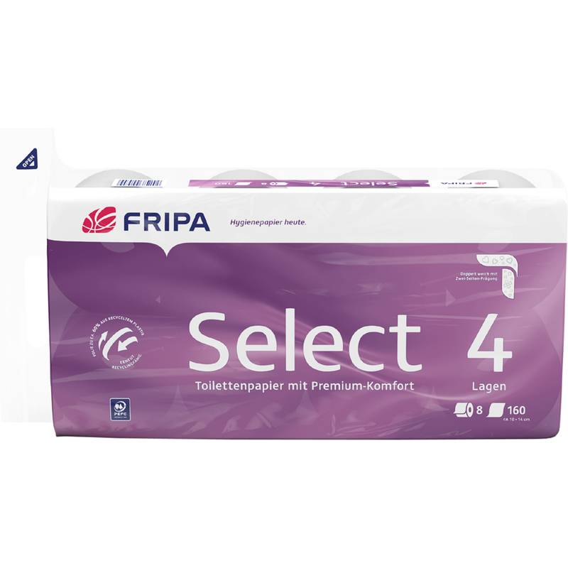 Fripa Toilettenpapier Select, 4-lagig, hochweiß