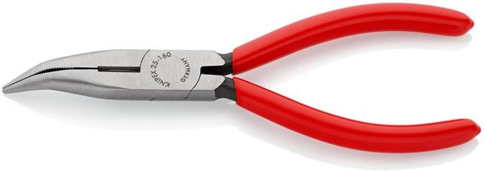 Flachrundzange L.160mm flach/rund 40Grad gew.pol.Ku.-Überzug KNIPEX