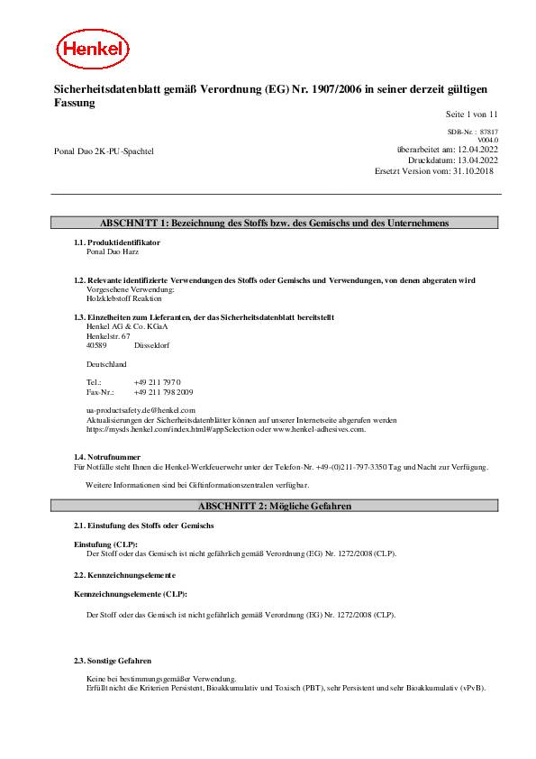 2K PUR-Spachtel Duo DIN EN 204,D4 315g Faltschachtel PONAL