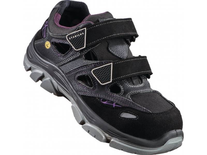 STABILUS 6834A-40 Damensicherheitssandale 6834A Gr.40 schwarz/lila Textil/Mes