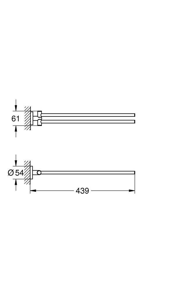 GROHE Handtuchhalter ESSENTIALS 2-armig, schwenkbar, 439mm chrom