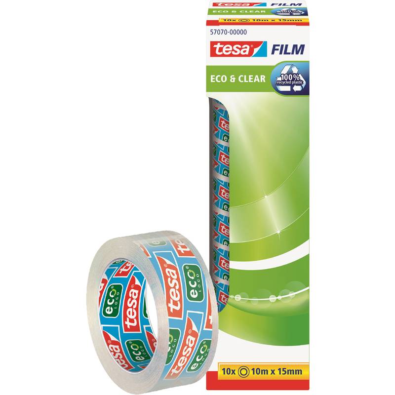 tesa Film Eco & Clear, transparent, 15 mm x 10 m