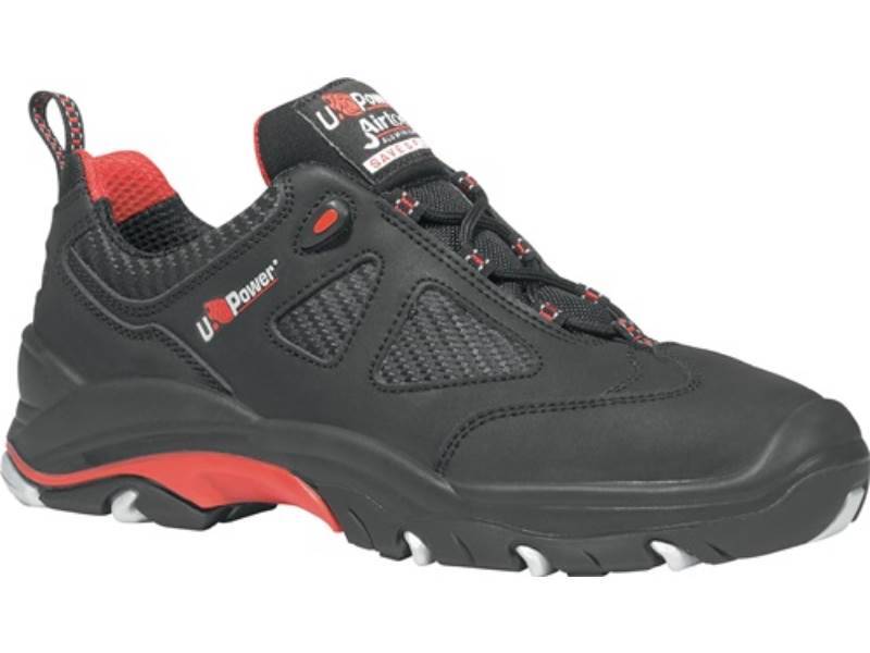 U.POWER UR20104-47 Sicherheitsschuh Torpedo Gr.47 schwarz/rot Glattleder S3 S