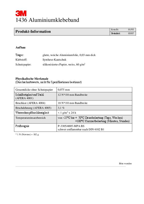 Aluminiumklebeband 1436 P/F m.Liner L.50m B.50mm Rl.3M