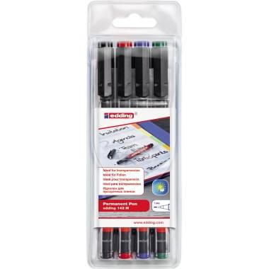 edding Folienschreiber Permanent Pen 4-142-4 sortiert 4 St./Pack.