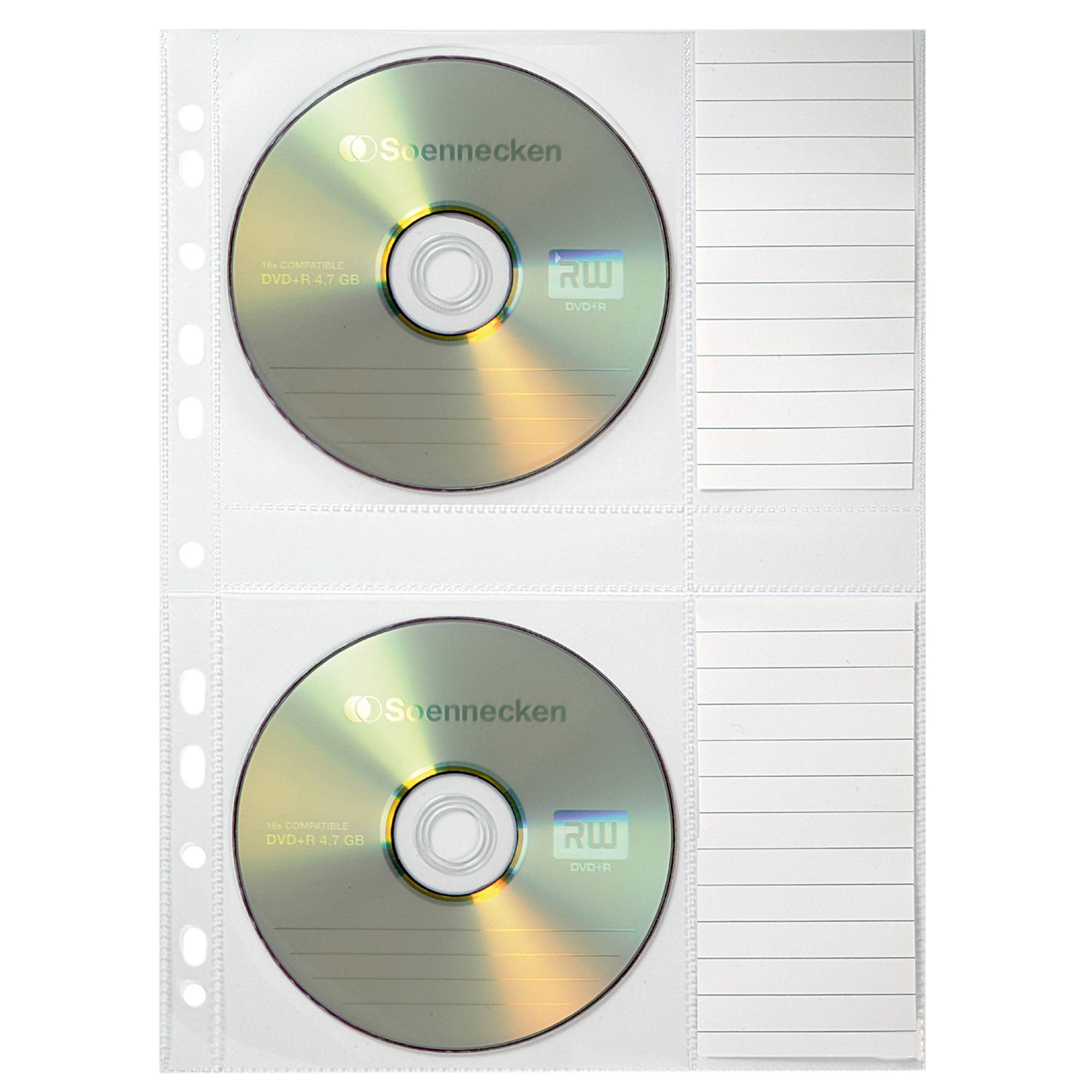 Soennecken CD/DVD Hülle 1612 für 2CDs transparent 5 St./Pack. - Artikel: 126231900