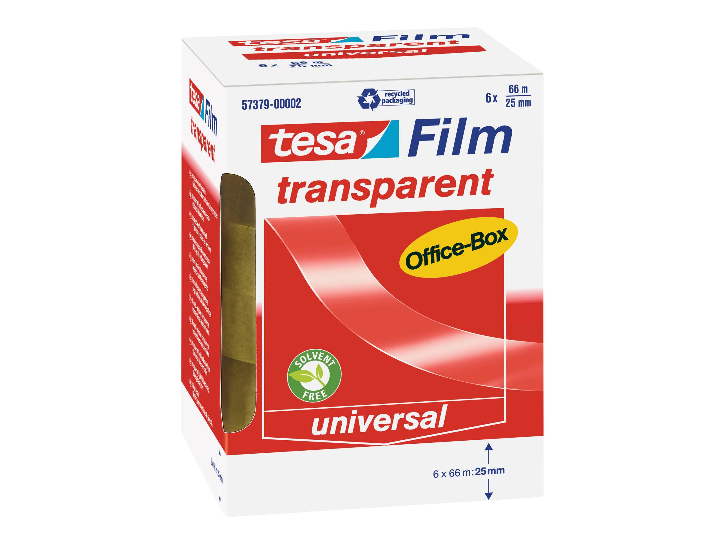 Karton mit tesa Transparentfilm-Klebeband, gekennzeichnet mit „Office-Box