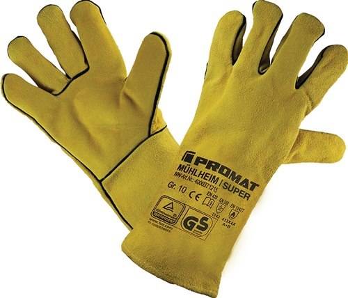 PROMAT Schweißerhandschuhe Mühlheim I Super Gr.10 gelb Rindspaltleder EN 388