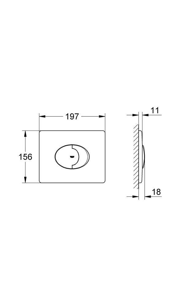 GROHE Abdeckplatte SKATE AIR 156x197mm awe alpinweiß