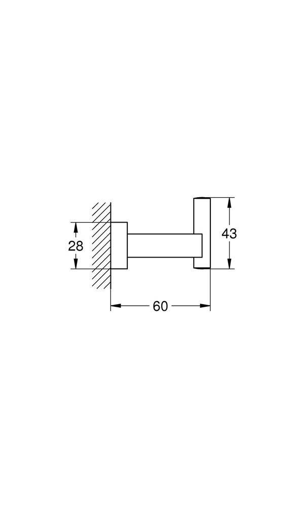 GROHE Bademantelhaken Essentials Cube 1-fach chr