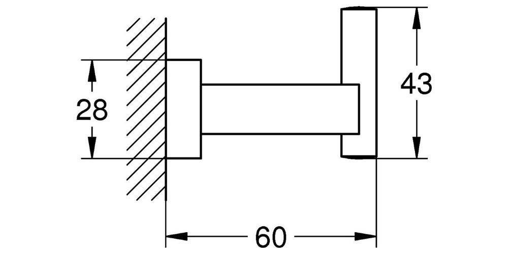 GROHE Bademantelhaken Essentials Cube 1-fach chr