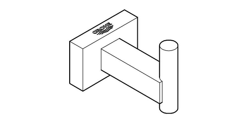 GROHE Bademantelhaken Essentials Cube 1-fach chr