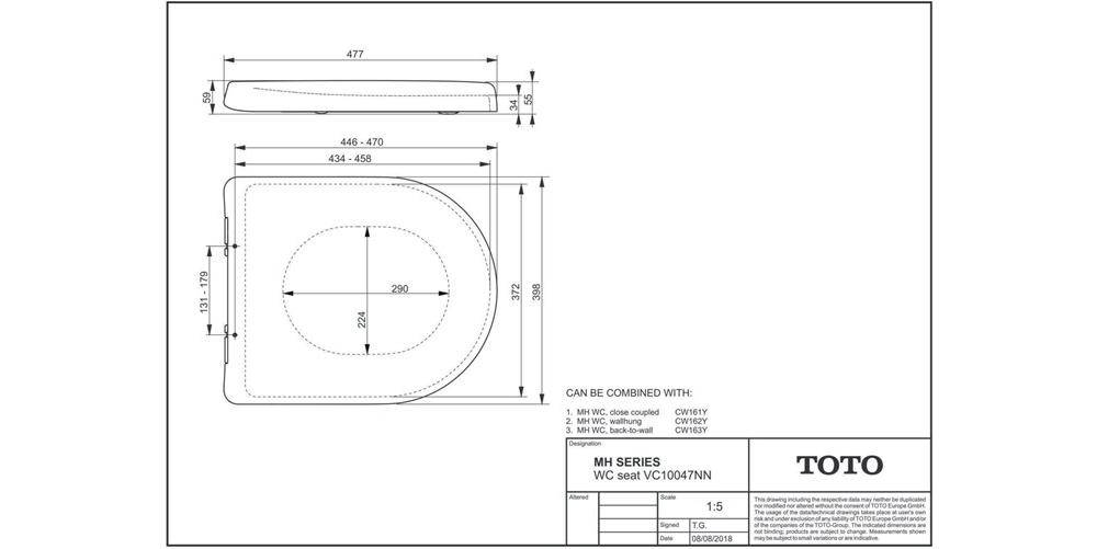 TOTO WC-Sitz MH abnehmbar weiß