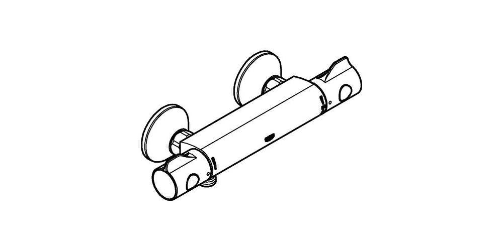 GROHE Thermostat-Brausebatterie GROHTHERM 800 1/2Zoll, S-Anschlüsse