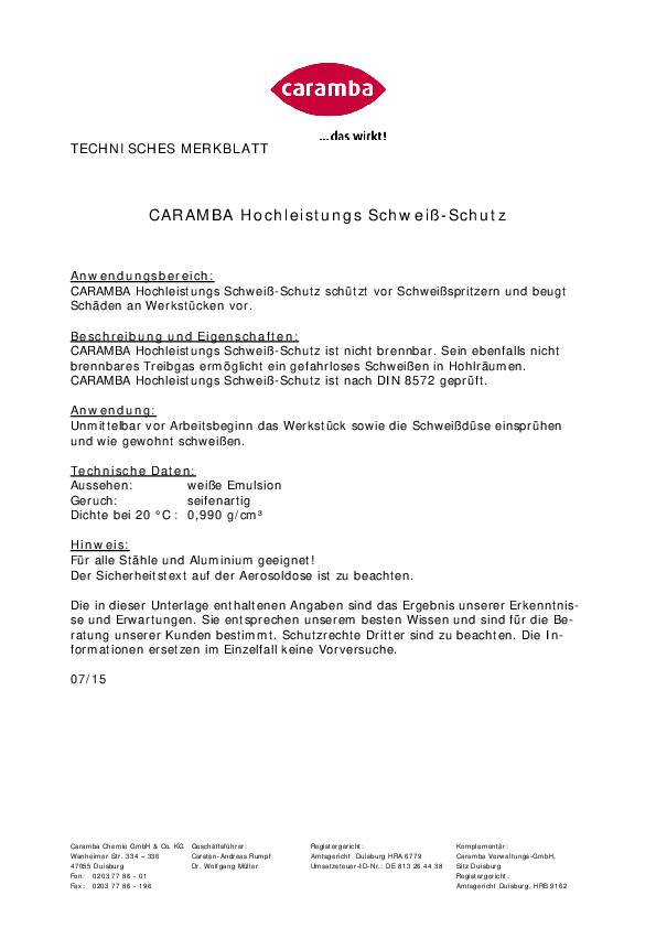 Hochl.Schweißschutzspray 400 ml Spraydose CARAMBA