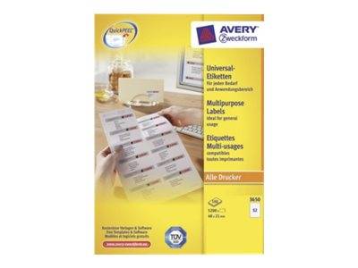 AVERY ZWECKFORM - Avery - Weiß - 48.5 x 25.4 mm 4000 Etikett(en) (100 Bogen x 40)