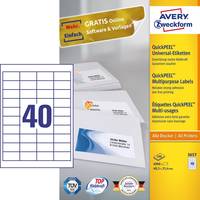AVERY ZWECKFORM - Avery - Weiß - 48.5 x 25.4 mm 4000 Etikett(en) (100 Bogen x 40)