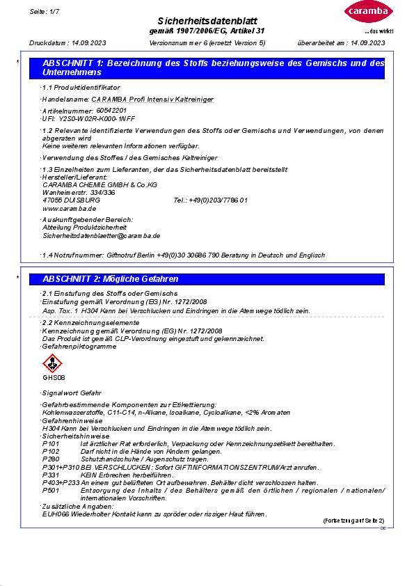 Intensivkaltreiniger 500 ml Spraydose CARAMBA