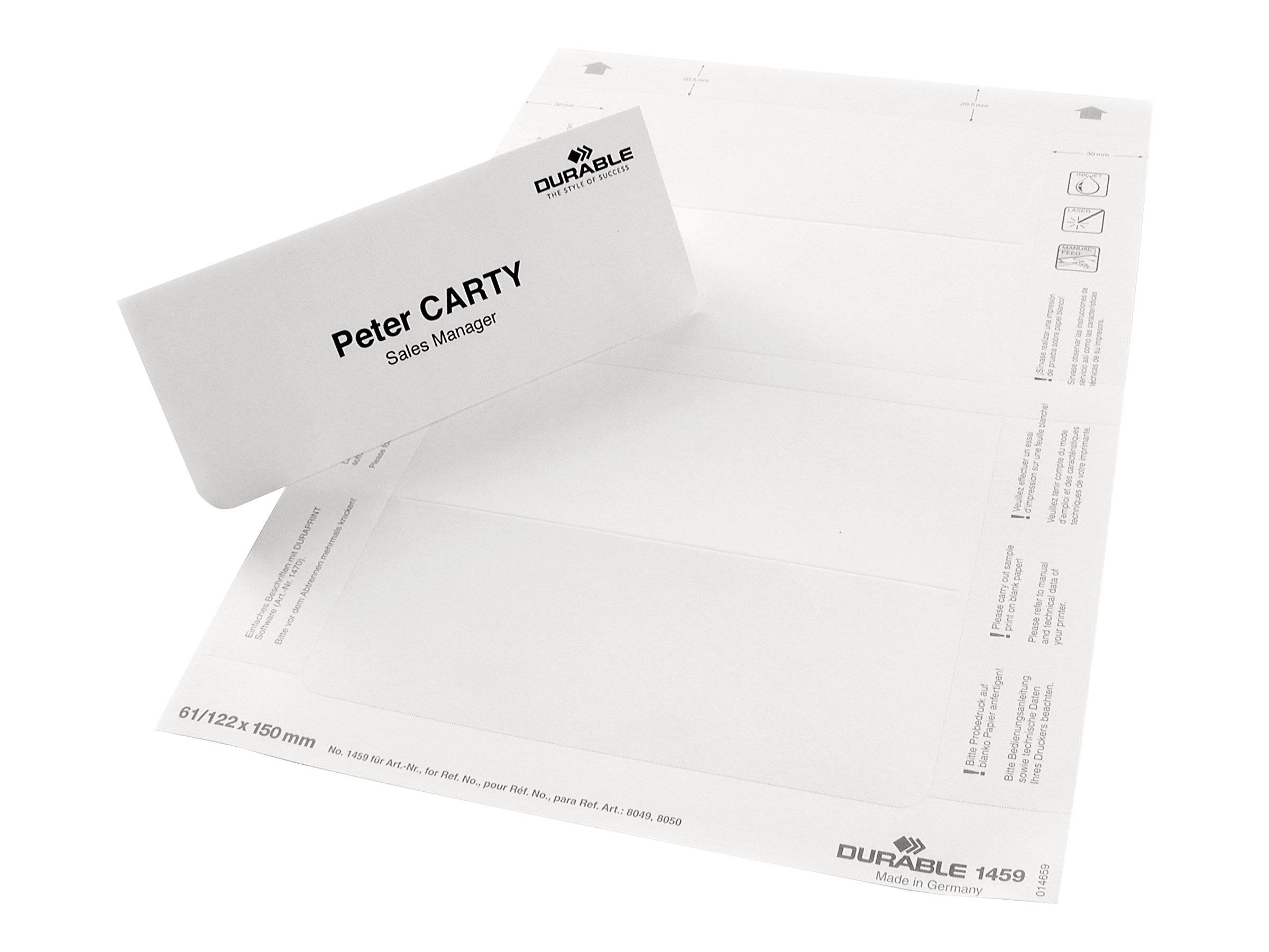 DURABLE - Weiß - 20 Stck. Namensetiketten