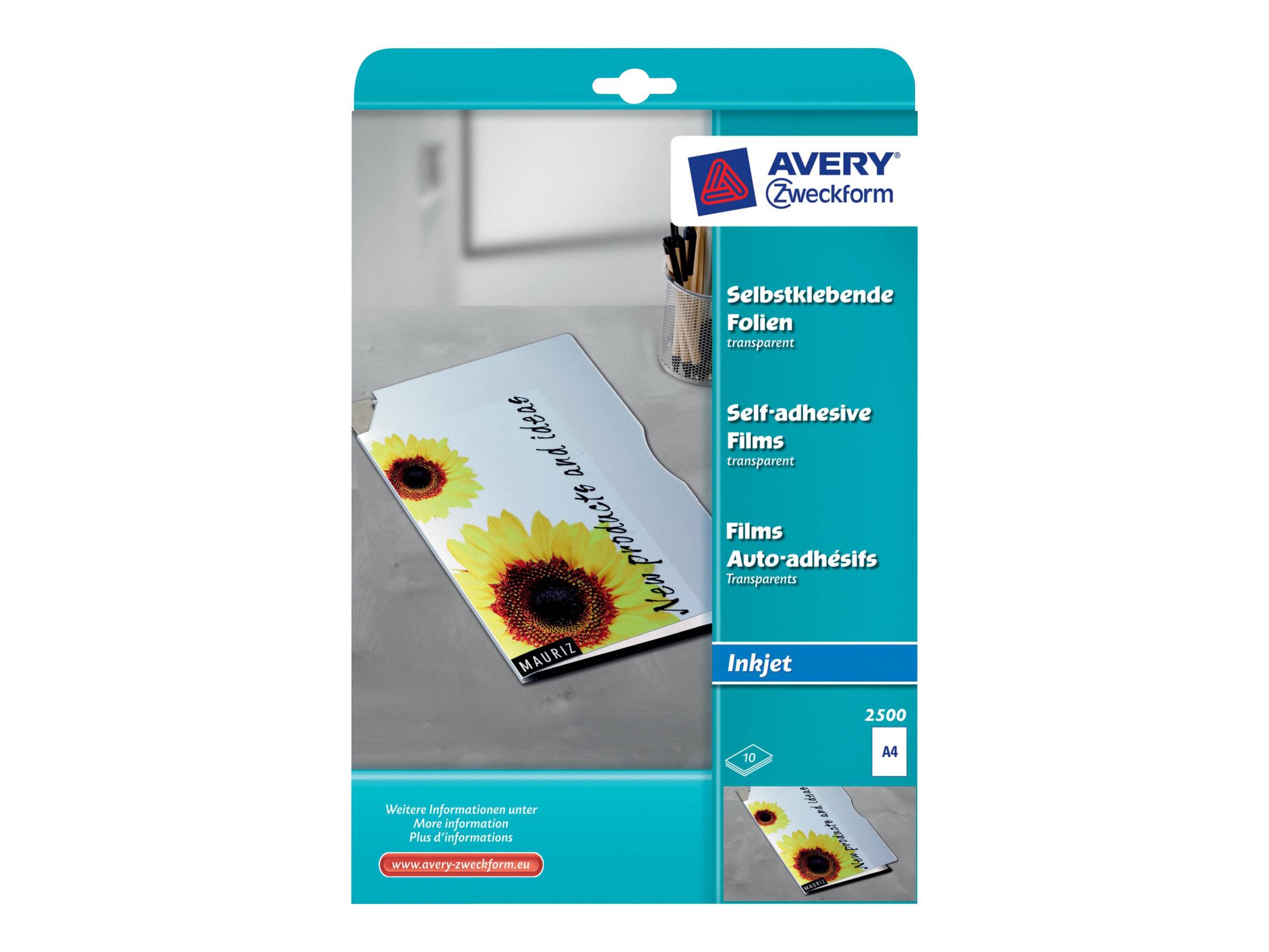 AVERY ZWECKFORM - Avery - Weiß - A4 (210 x 297 mm) 10 Stck. transparente