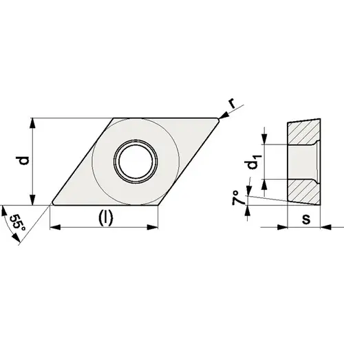 PROMAT Wendeschneidplatte DCMT11T304-F UNI Bearbeitung Schlicht PROMAT Wendeschneidplatte DCMT11T304-F UNI Bearbeitung Schlicht