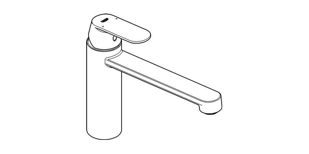 GROHE EH-Spültischbatterie EUROSMART C 1/2Zoll mi-ho Ala ND chr