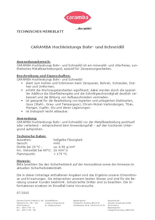Bohr- u.Schneidölspray 500ml Spraydose CARAMBA