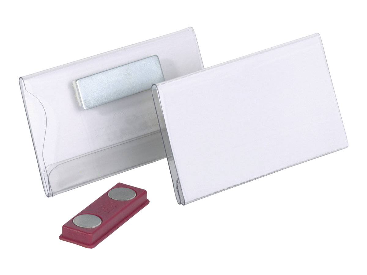 DURABLE - Namensschild - für 40 x 75 mm - Magnet - durchsichtig (Packung mit 25)