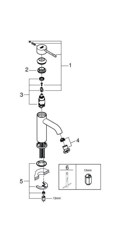 GROHE Einhand-Waschtischbatterie ESSENCE DN 15, S-Size, glatter
