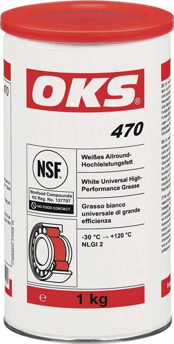 Weißes Allround-Hochleistungsfett OKS 470 weiß NSF H2 1kg Dose OKS
