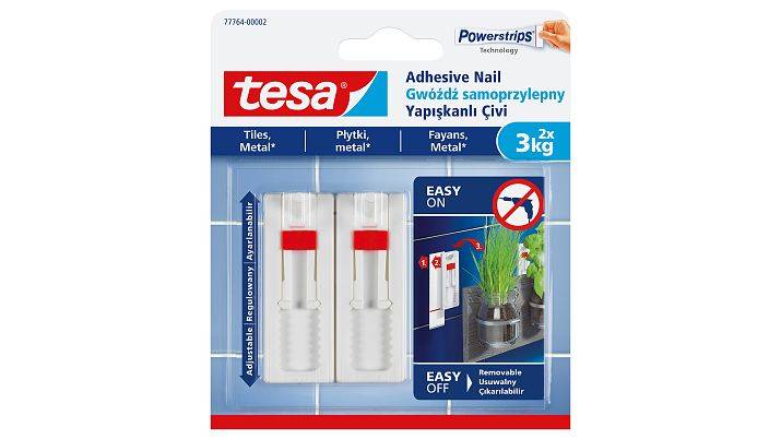 TESA 77764, Drinnen, Universalhaken, Weiß, 3 kg, 2 Stück(e)