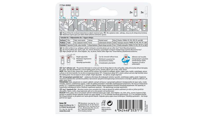 TESA 77764, Drinnen, Universalhaken, Weiß, 3 kg, 2 Stück(e)