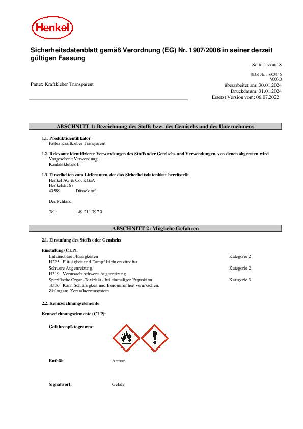 Kraftkleber transp.-40GradC b.+70GradC 125g Tube PATTEX