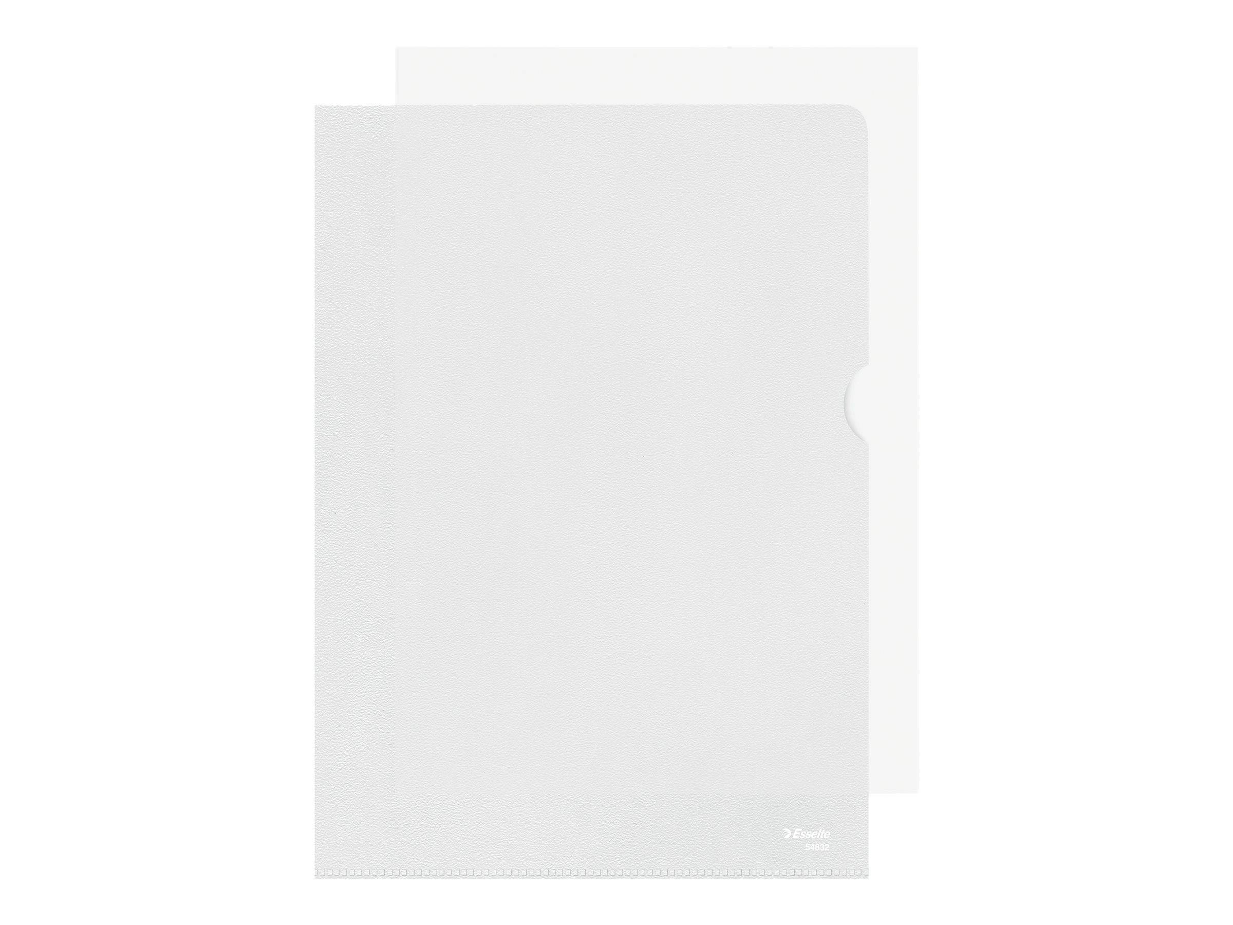 Esselte Leitz Standard Plus - L-förmiger Ordner - für A4 - Kapazität: 40 Blätter - durchsichtig (Packung mit 100)