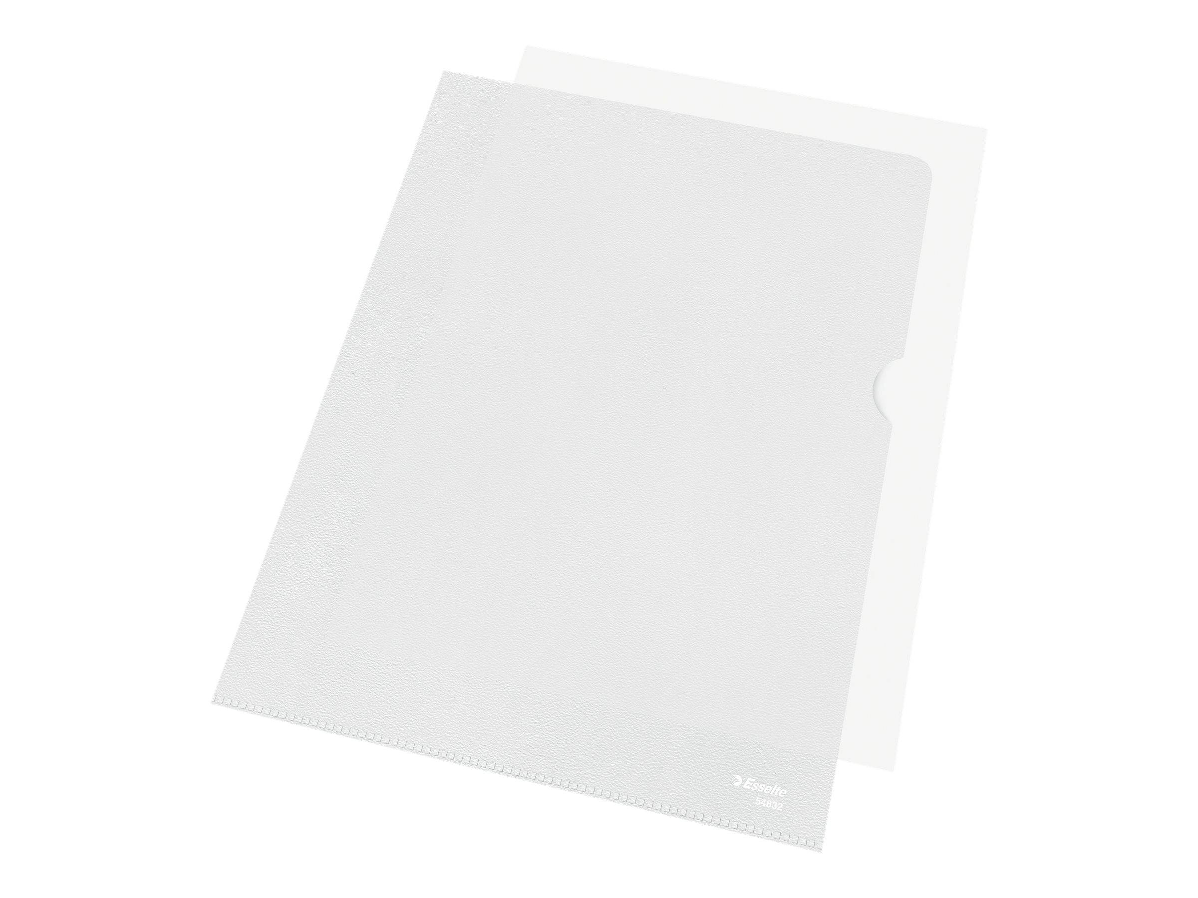Esselte Leitz Standard Plus - L-förmiger Ordner - für A4 - Kapazität: 40 Blätter - durchsichtig (Packung mit 100)