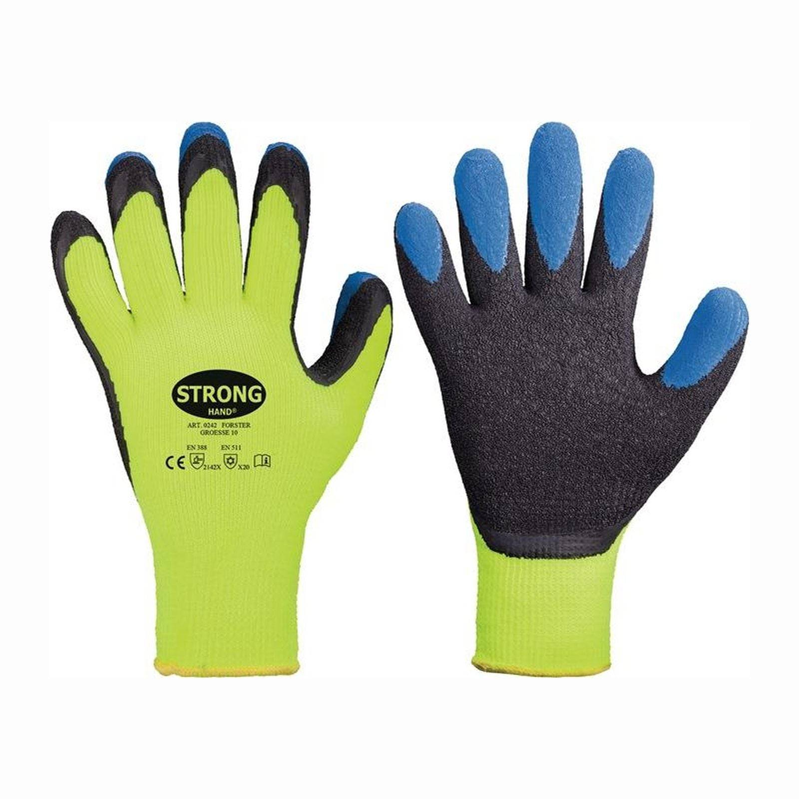 STRONGHAND Handschuhe Forster neon-gelb / blau EN 388 EN 511 PSA II Gr. 9 - 0242-09H