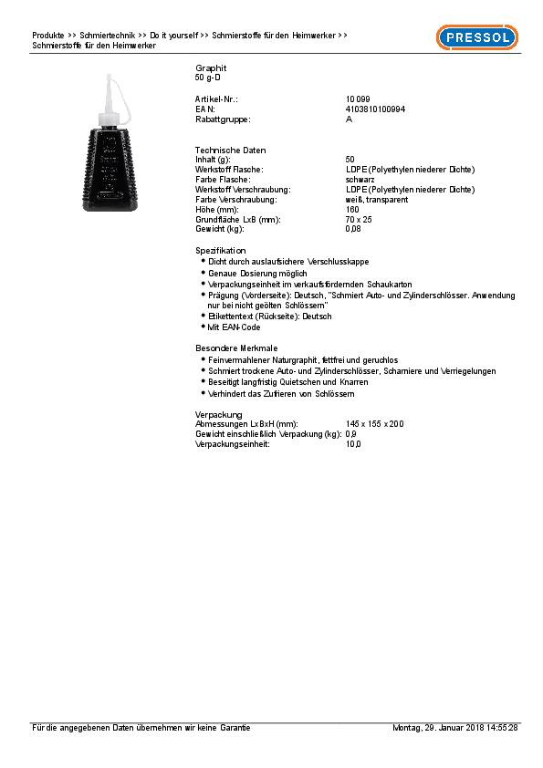 Graphit 50g Spritzkännchen PRESSOL