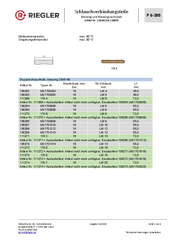 T-Schlauchverbindungsstutzen LW 13 L1 70mm RIEGLER