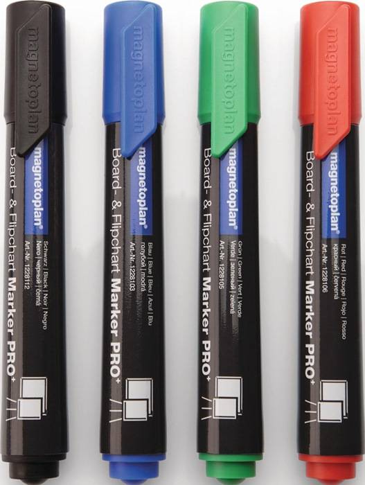 Boardmarker blau/grün/rot/schwarz Strich-B.1,5-3mm Rundspitze MAGNETOPLAN