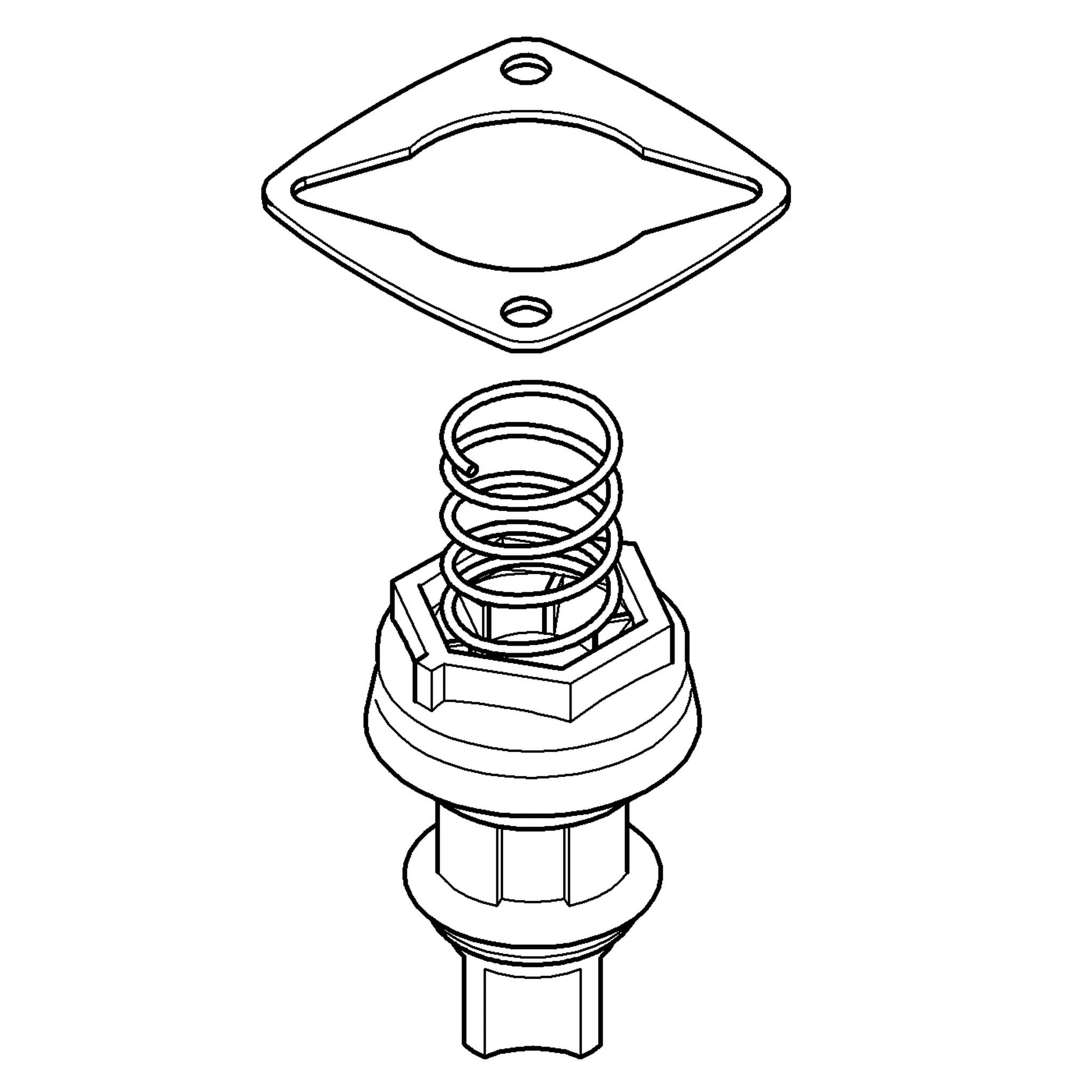 Grohe Ersatzkolben Typ 43450 für Urinal-Druckspüler Aufputz kompatibel, 1 Stk.