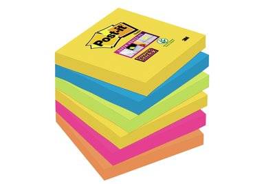 3M 6546SR, Quadratisch, Blau, Grün, Orange, Pink, Gelb, Papier, 76 mm, 76 mm, 90 Blätter