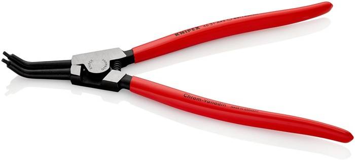 Rot-händige Knipex-Zange mit einem metallisch grauen Greifkopf, beschriftet mit 'Chrom-Vanadium'.